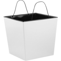 Горшок для цветов InGreen London CUBE 250*250 мм. 11,6 л с дренажной вставкой  белосн. жасмин